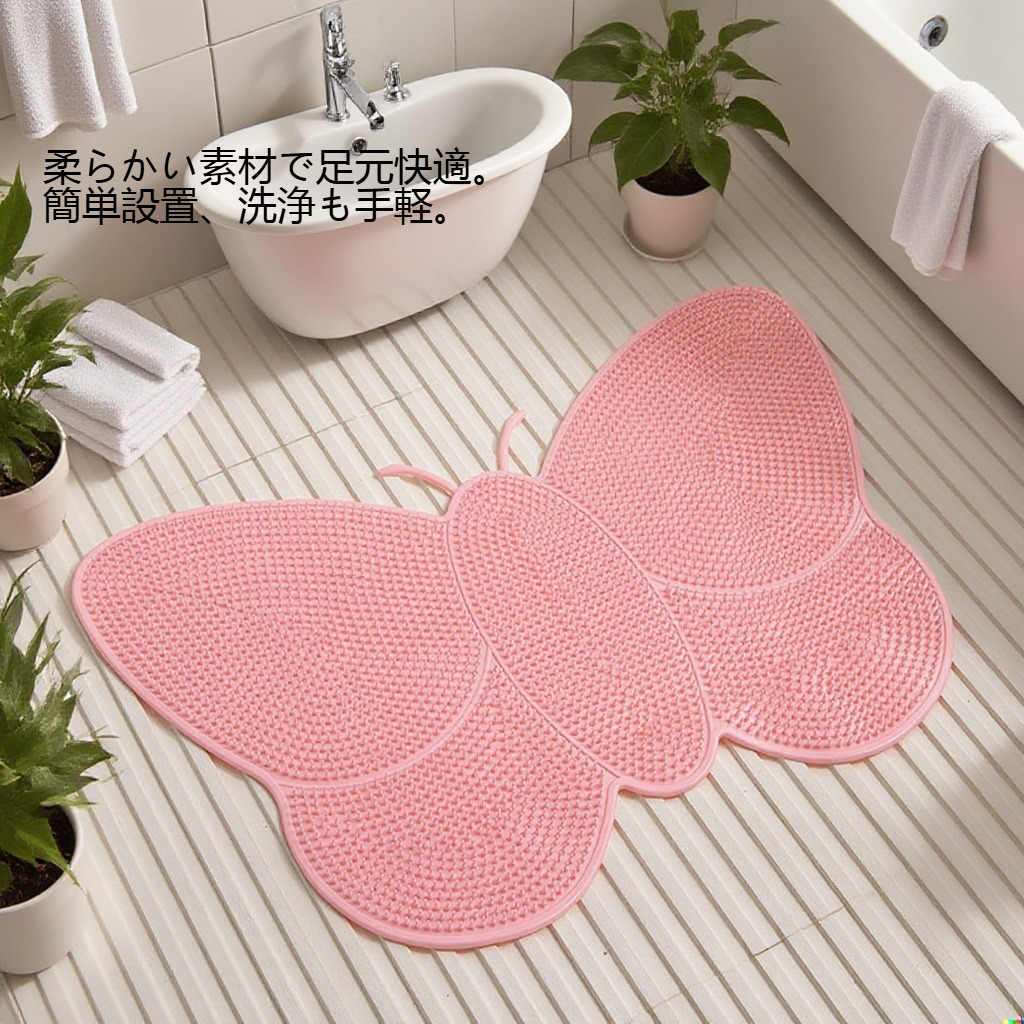 バスルームシャワー滑り止めバタフライマット