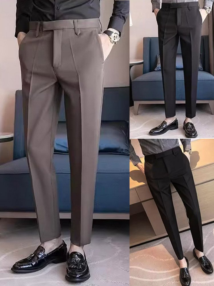 【تصميم مشبك مخفي】 بنطال بدلة كاجوال راقي عالي الجودة للرجال