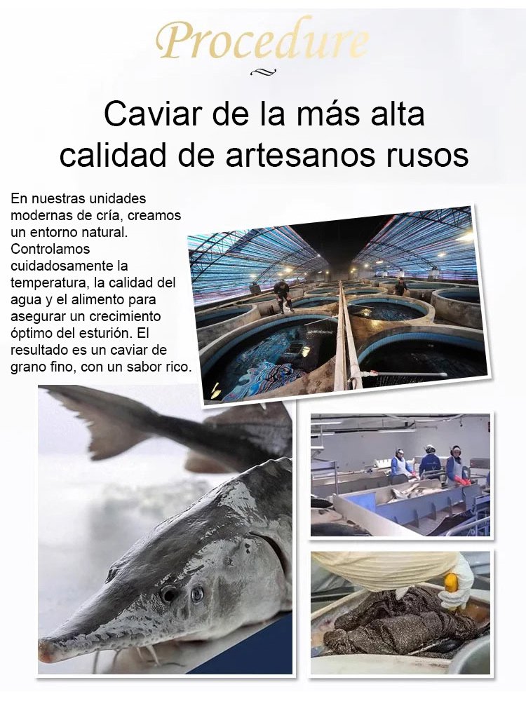 Caviar negro de esturión del mar Caspio importado