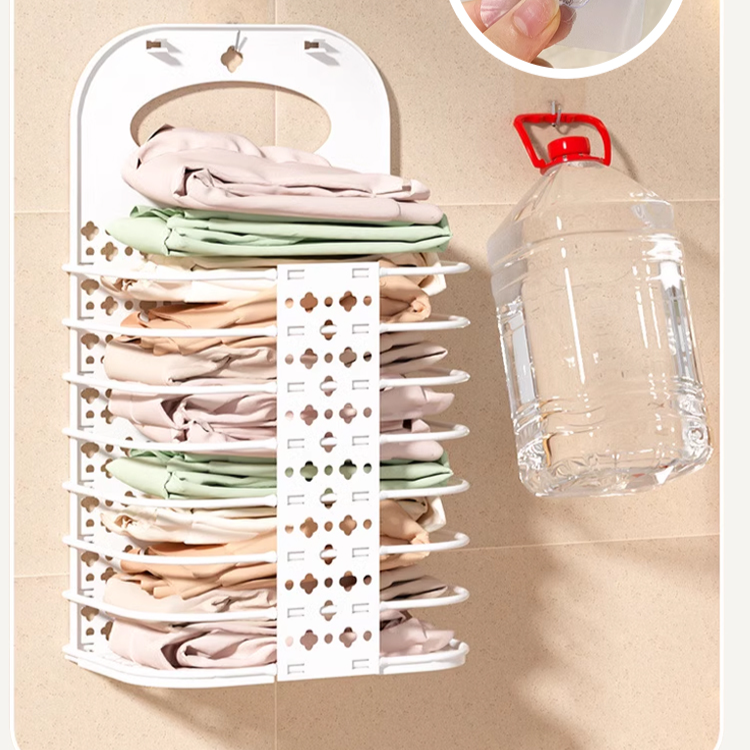 접이식 벽걸이 빨래 바구니