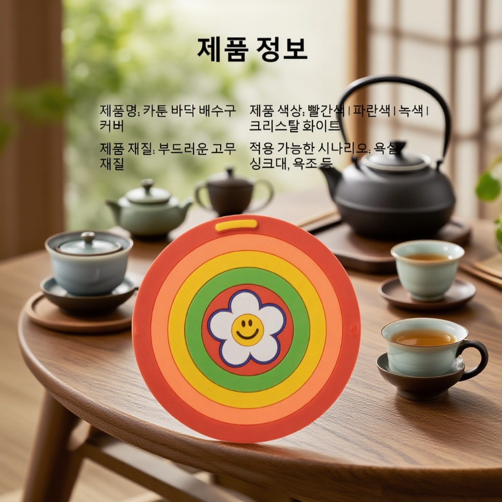 캐릭터 욕실 방취 바닥 배수구 커버