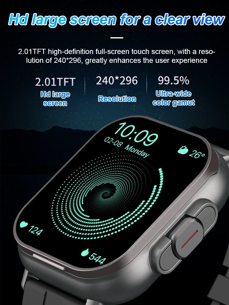 Watch and earphones 2 in 1 multi-function monitoring smart watch