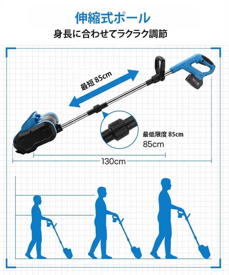 【ドイツ輸入、10年品質保証】家庭用ハイパワーコードレス除雪機、1分で80平米の積雪を処理！