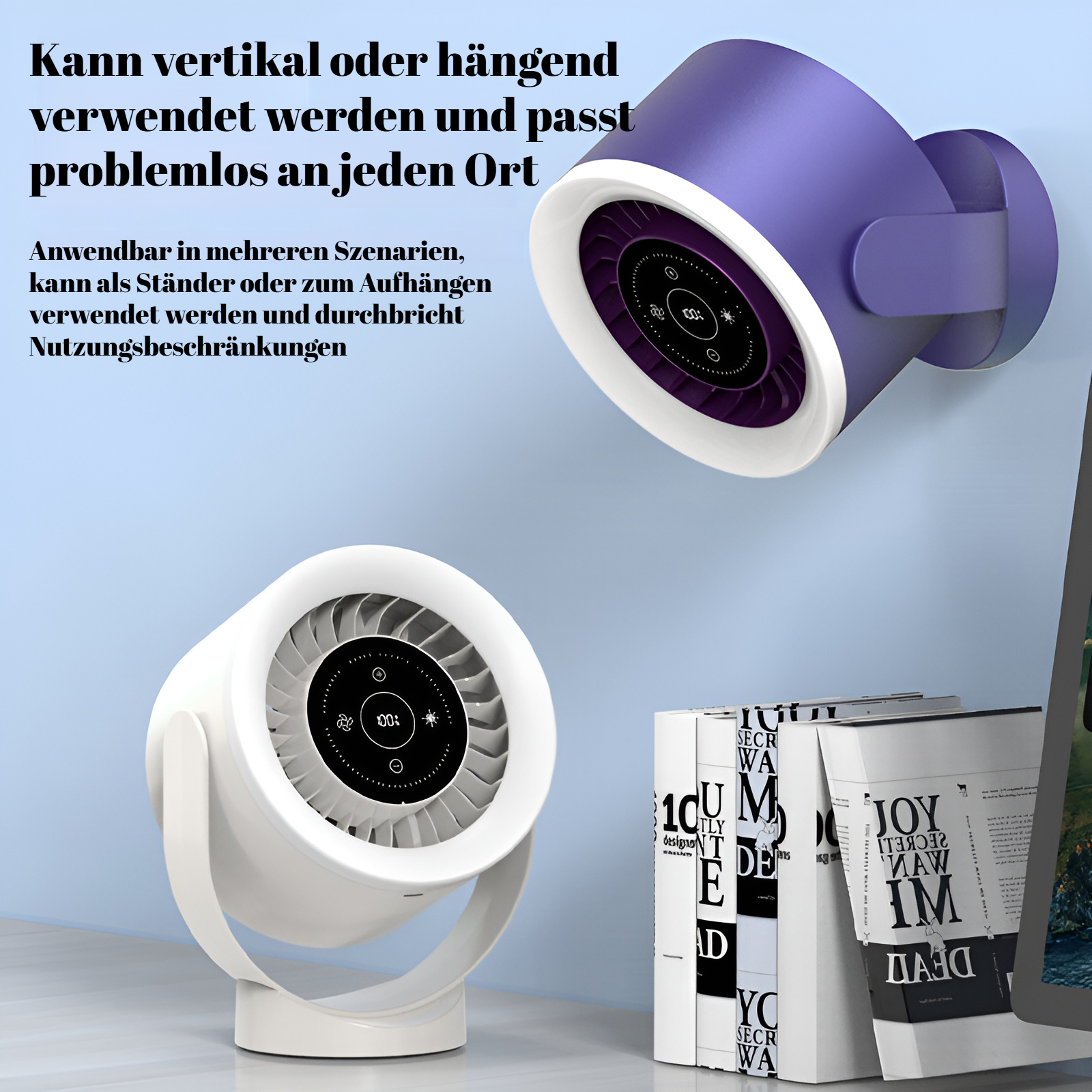 Wiederaufladbarer Desktop-Ventilator mit moderner Turbinen-Technologie