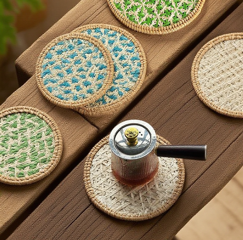 環保手工藤編茶墊美觀設計