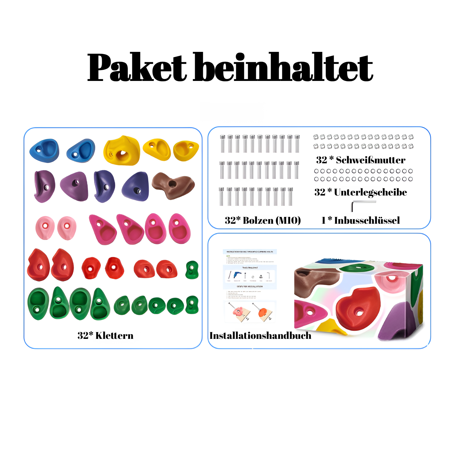 Montage der Klettergriffe an der Wand