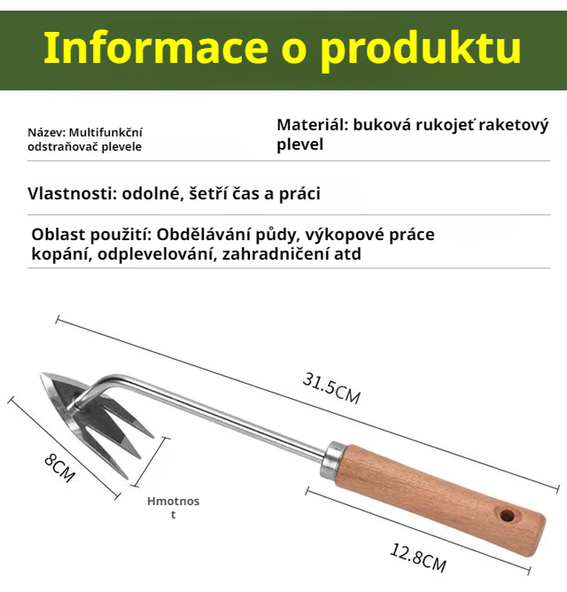 Odstraňovač plevele s ergonomickou rukojetí