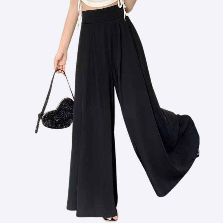 Thin pleated wide leg pants skirt