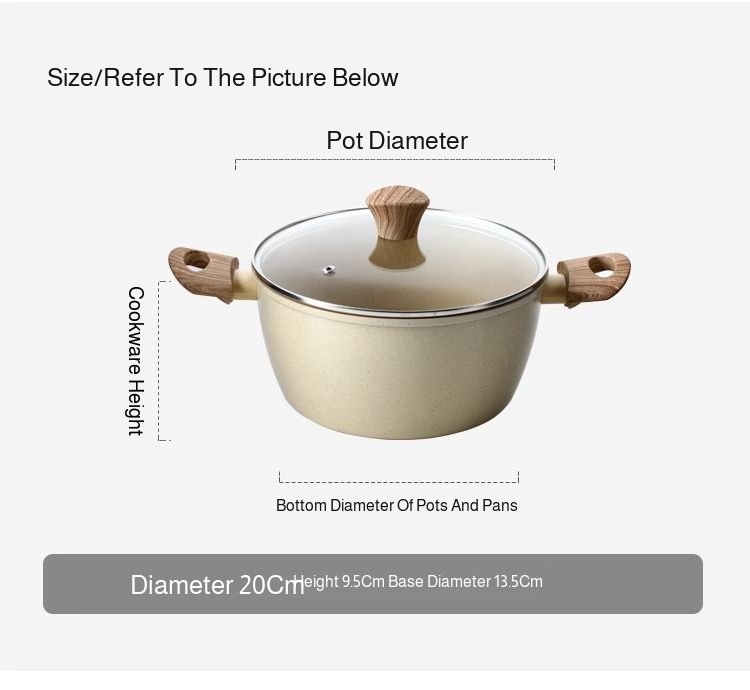 Evenly heated soup pot Milk Stew Pot Easy to clean Multipurpose machine Visualization Binaural Thick
