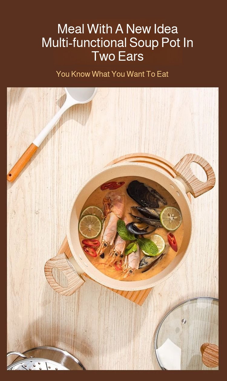 Evenly heated soup pot for versatile kitchen cooking