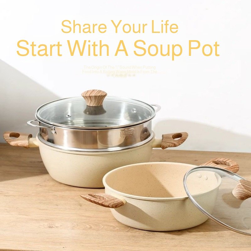 Evenly heated soup pot Milk Stew Pot Easy to clean Multipurpose machine Visualization Binaural Thick
