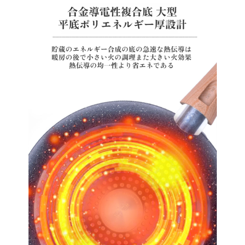 メディカルストーンフライパン、ノンスティックパン、家庭用フライパン、ステーキ＆エッグフライパン、ガスコンロ、電磁調理器、万能フライパン