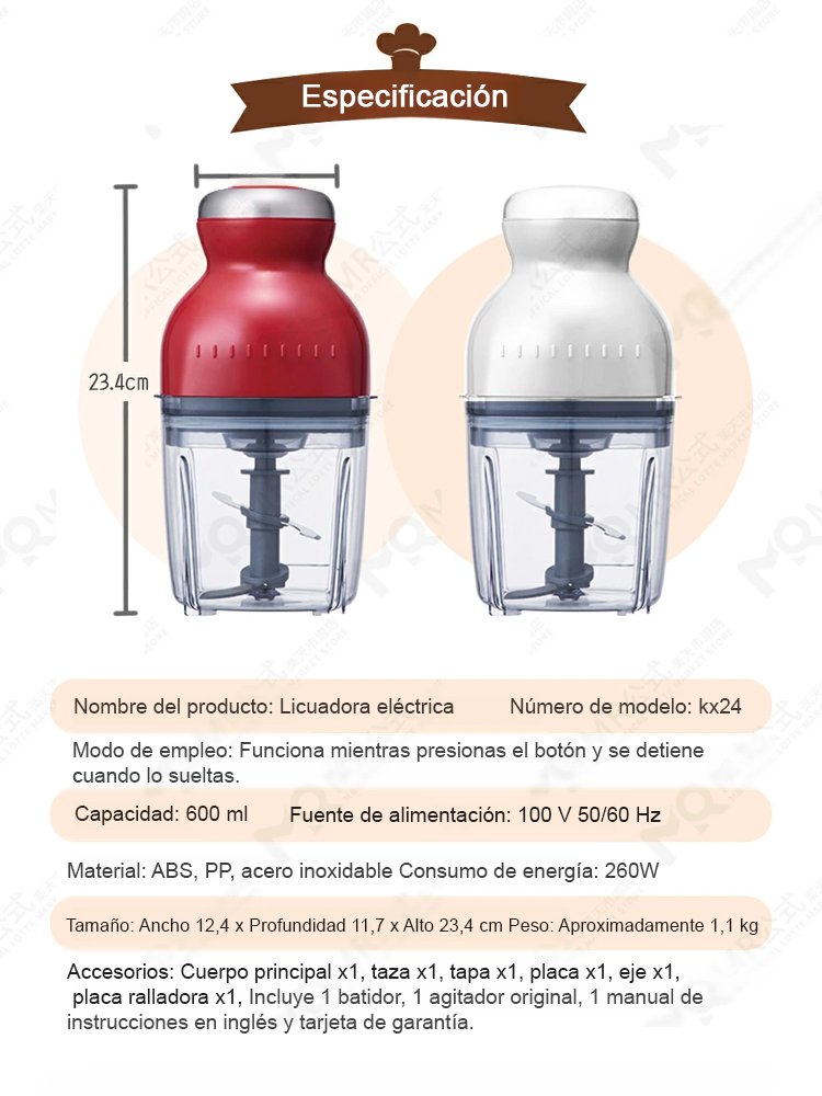 Procesador de alimentos eléctrico multifuncional