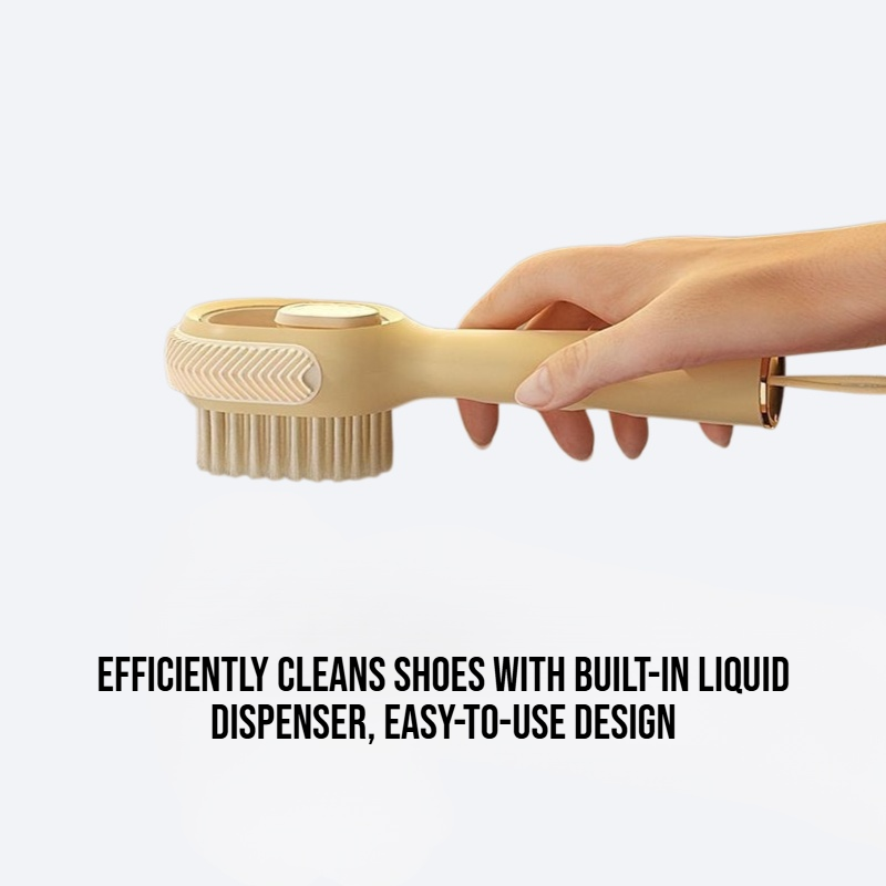Cleaning and liquid adding household shoe brush