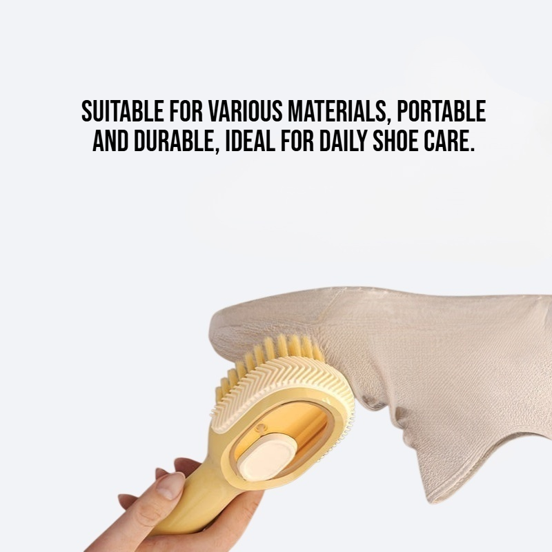 Cleaning and liquid adding household shoe brush