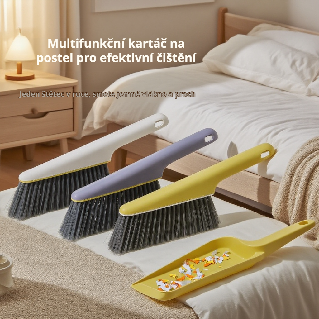 Sada kartáčů na prach s perforovanou rukojetí, vhodná na postel, praktické skladování
