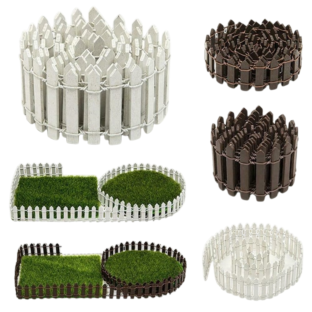 木製フェンス、フェンス、フェンス、白いミニフェンス、小さなフェンス、マイクロランドスケープオーナメント、多肉植物の小さなオーナメント