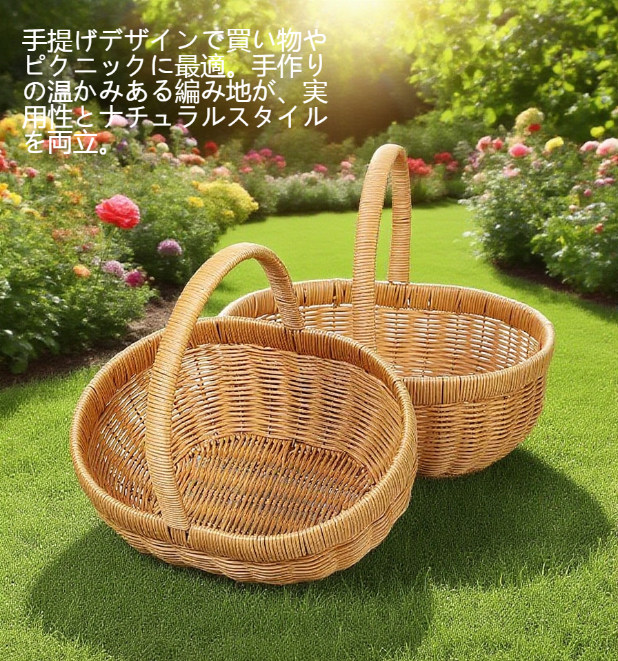 キッチンで使われている籐編み収納バスケット