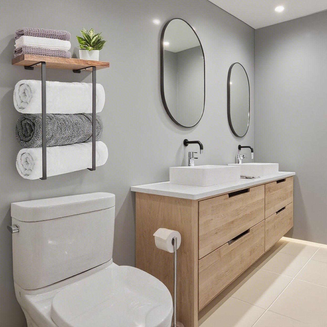 블랙 더블 바 수건걸이