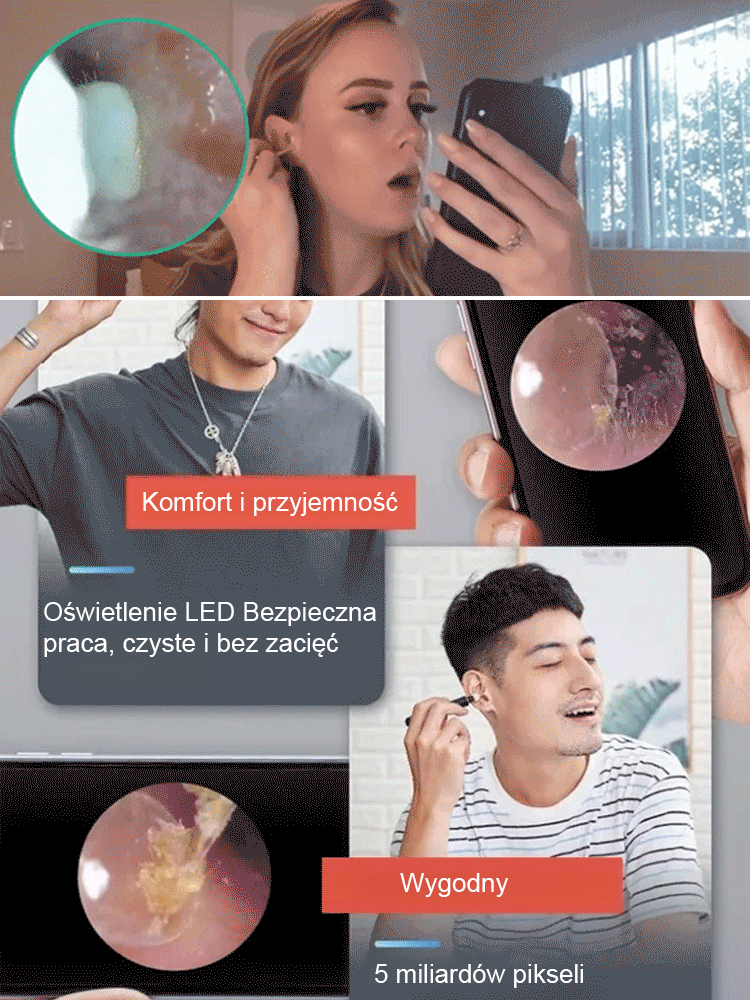 Inteligentny wizualny pręt do wybierania ucha