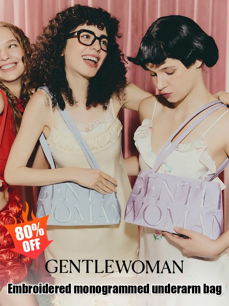 Satin embroidery one-shoulder fashionable ballet underarm bag