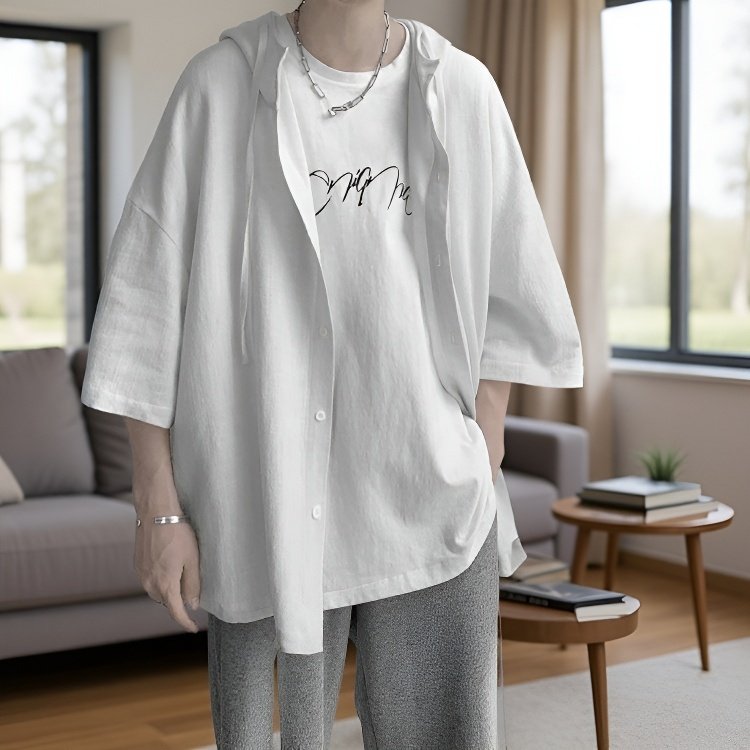 ゆるカジュアルなレトロシャツ メンズ おしゃれインス風シャツ