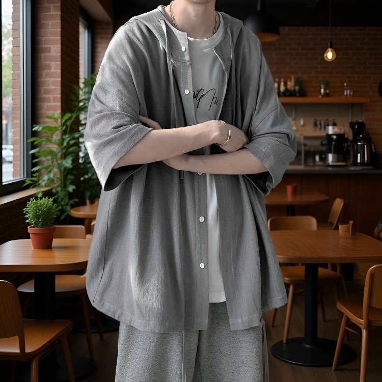 ゆるカジュアルなレトロシャツ メンズ おしゃれインス風シャツ