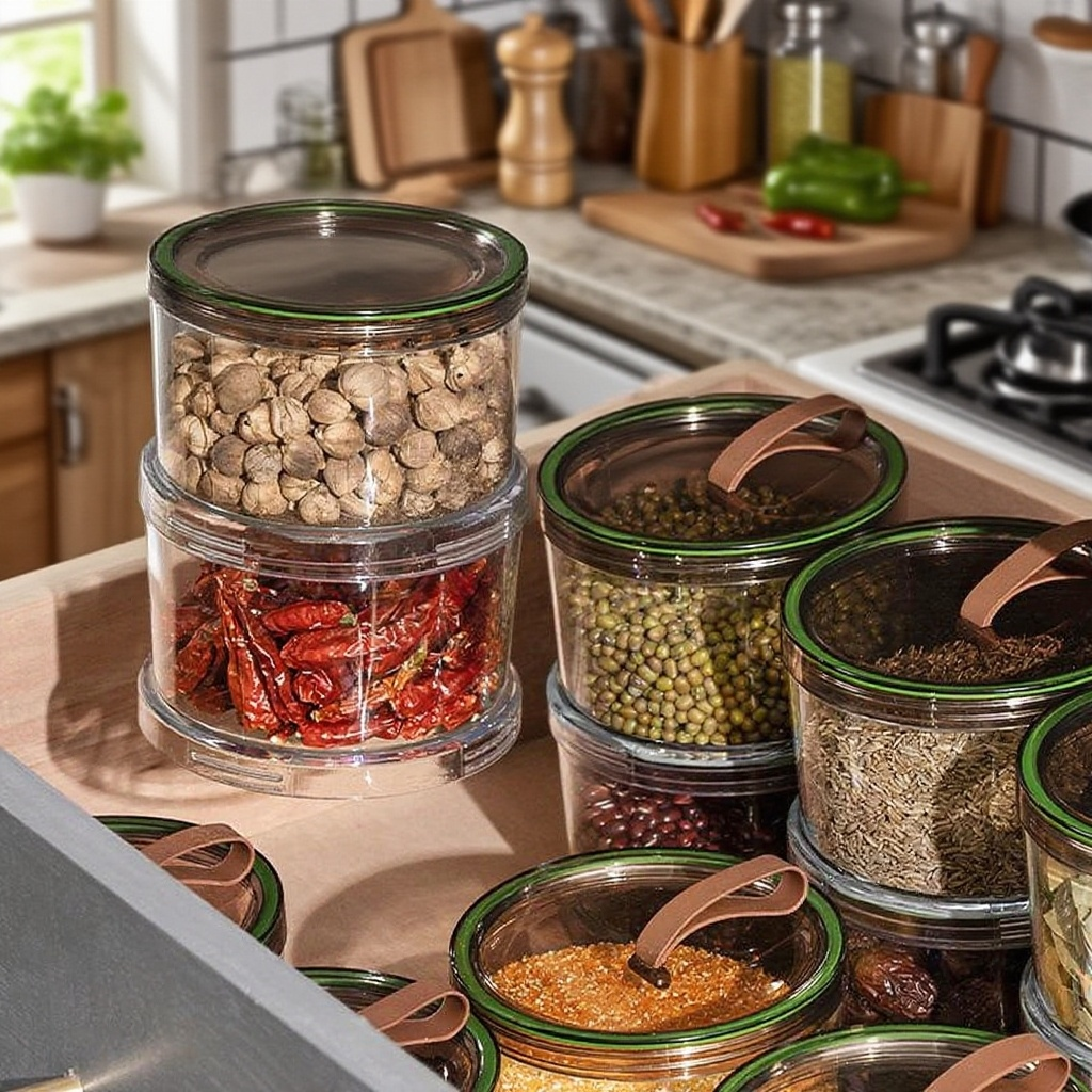 廚房用大料密封透明收納盒