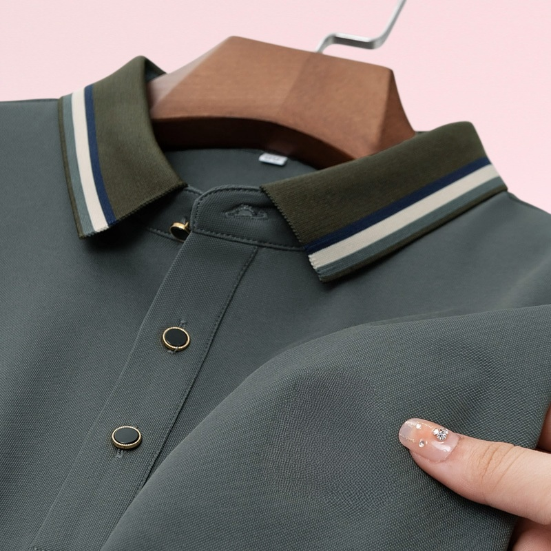 Alihu メンズ 夏 新スタイル ピケ メッシュ ラペル 刺繍 無地 メンズ ポロシャツ