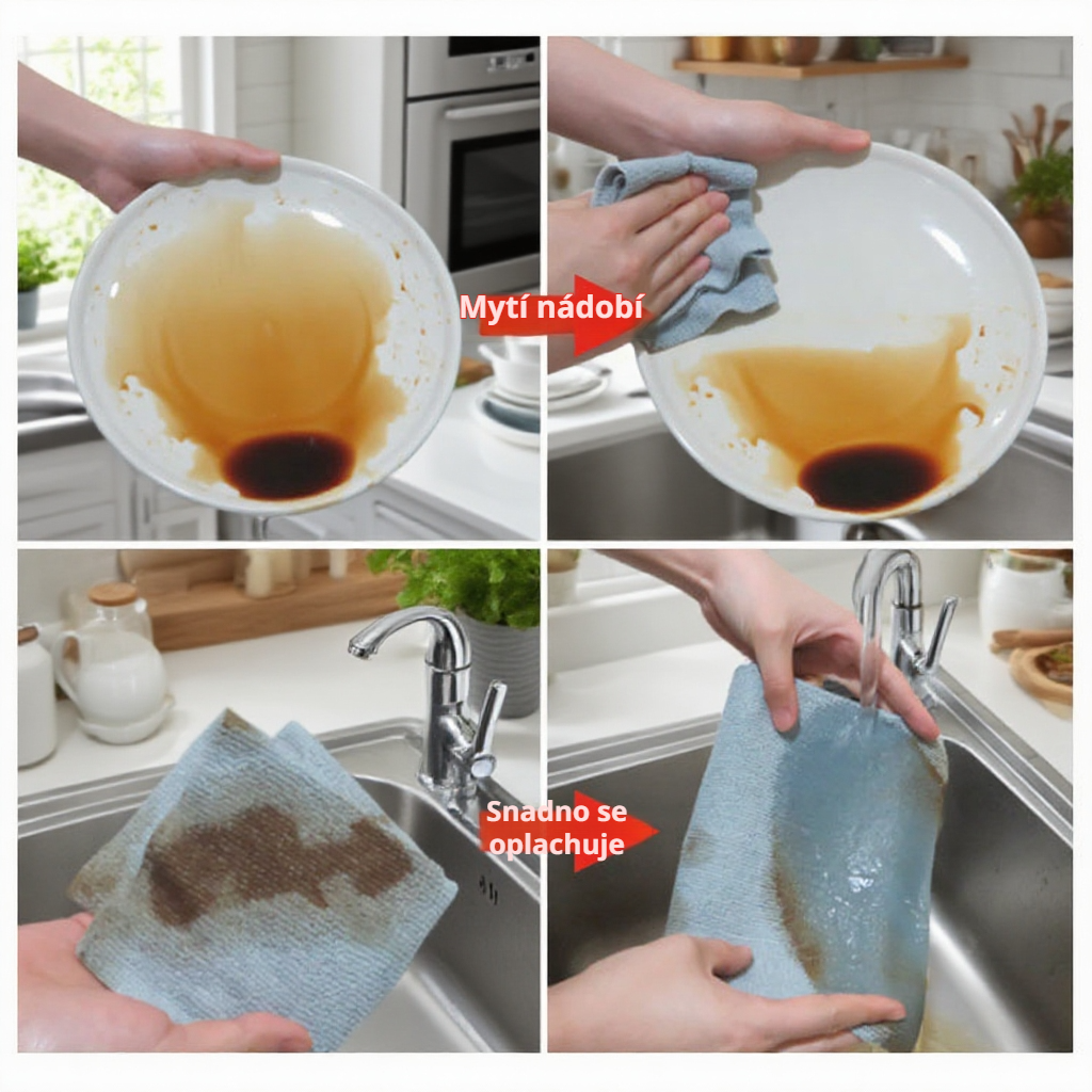 Domácí vytahovací utěrka z mikrovlákna s vysokou savostí