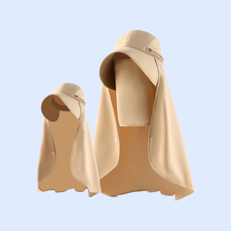 All-in-one sun hat cape