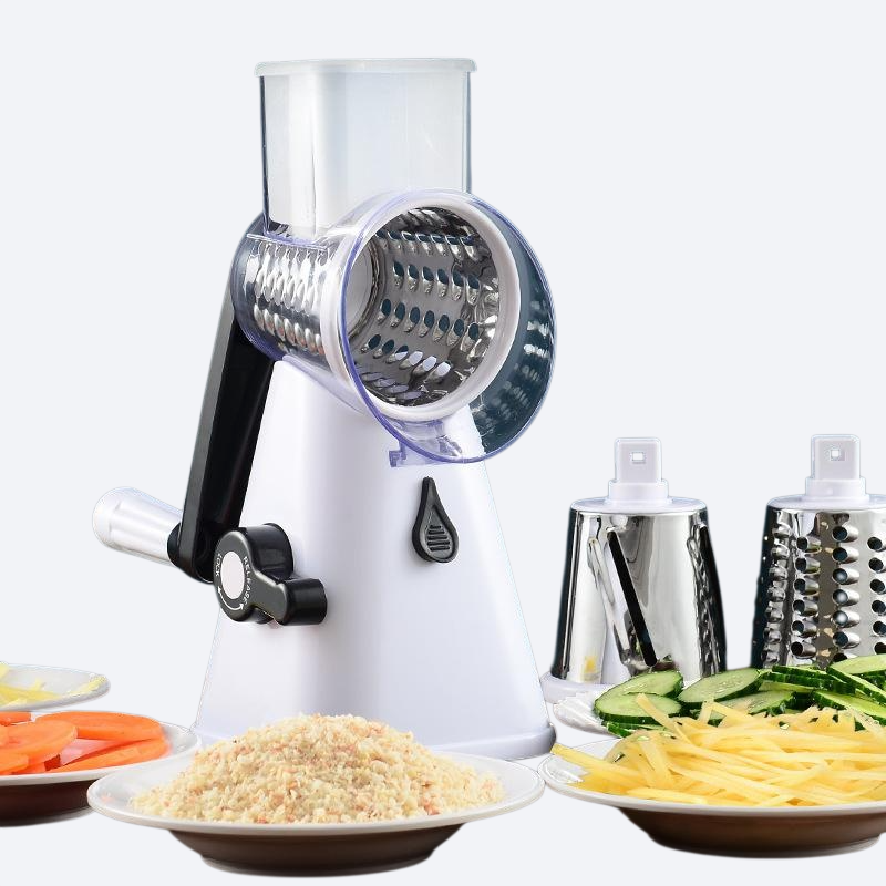 Hand cranked multifunctional silk and vegetable cutter