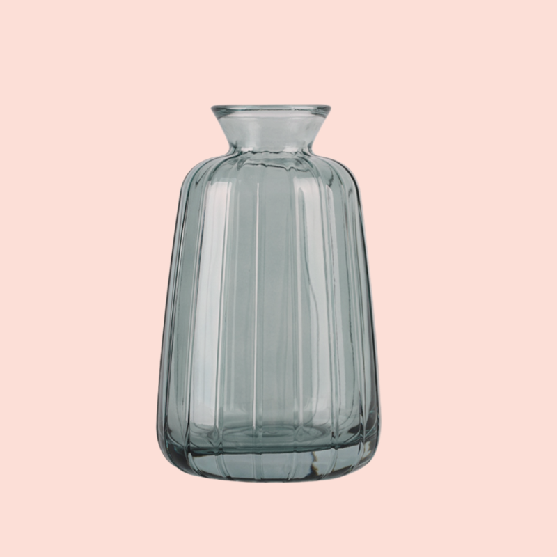 Nordic simple relief glass transparent small vase