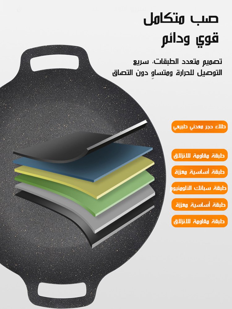 【حجر معدني طبيعي ألماني】صينية شواء غير لاصقة وخفيفة الوزن للتخييم في الهواء الطلق