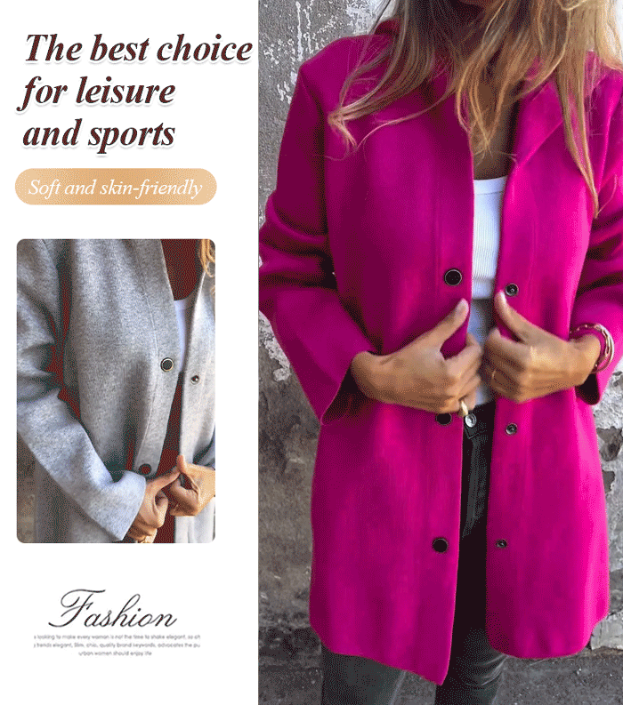 Autumn and winter solid color hooded jacket