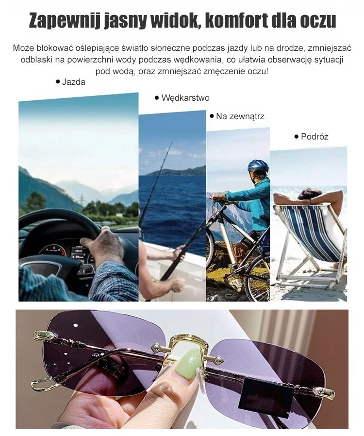 Inteligentne okulary progresywne z funkcją zmiany koloru i zoomu.