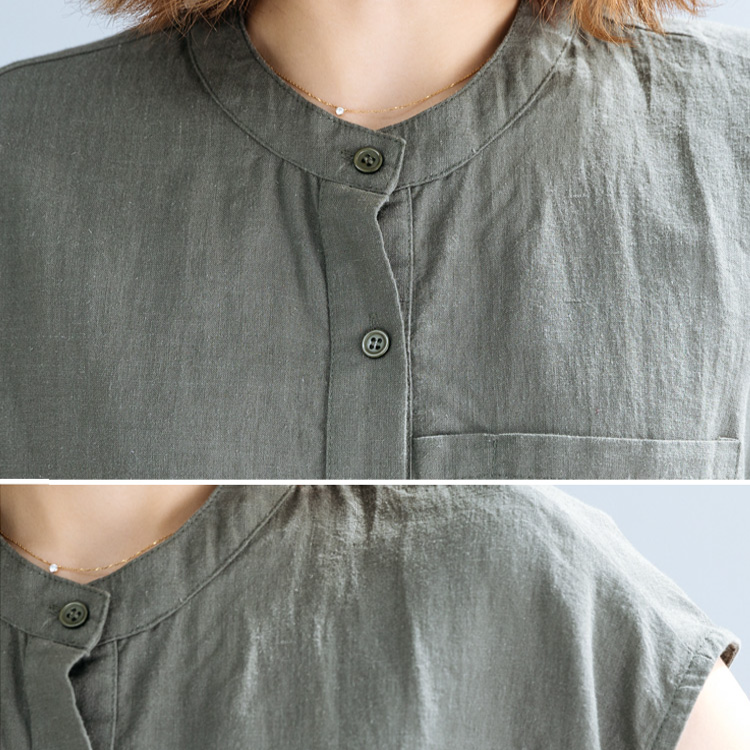 【綿麻シャツ】綿麻素材、柔らかく快適、エレガント