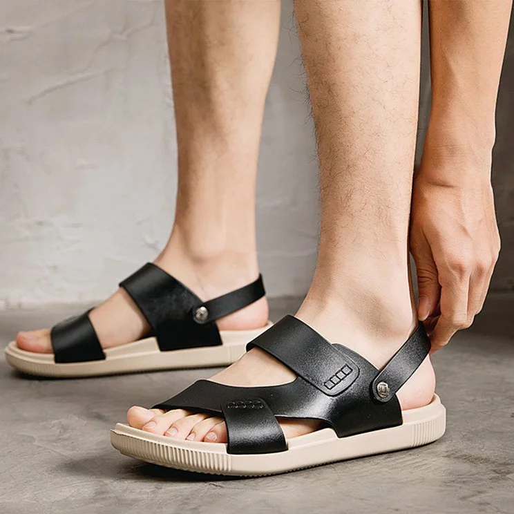 남성 가죽 샌들