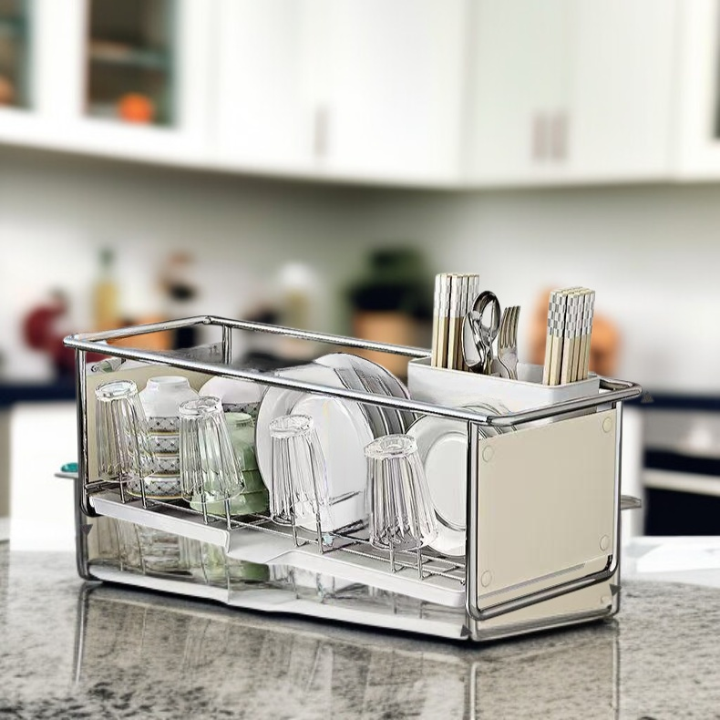 Easy-to-clean dish rack for efficient drying