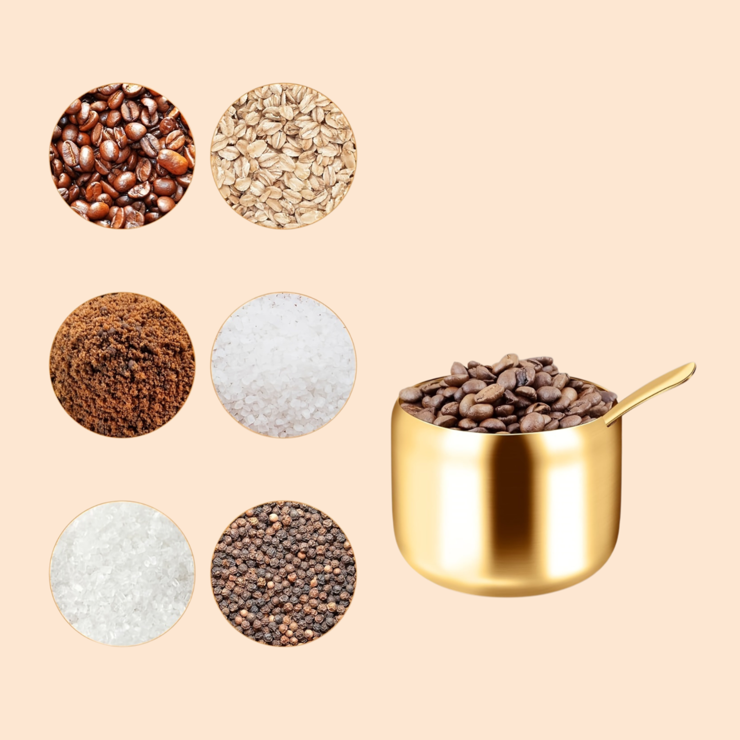 ゴールドステンレス製シュガーボウル