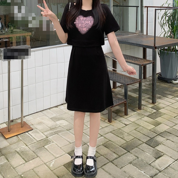 [날씬해 보임] 페이크 투피스 원피스