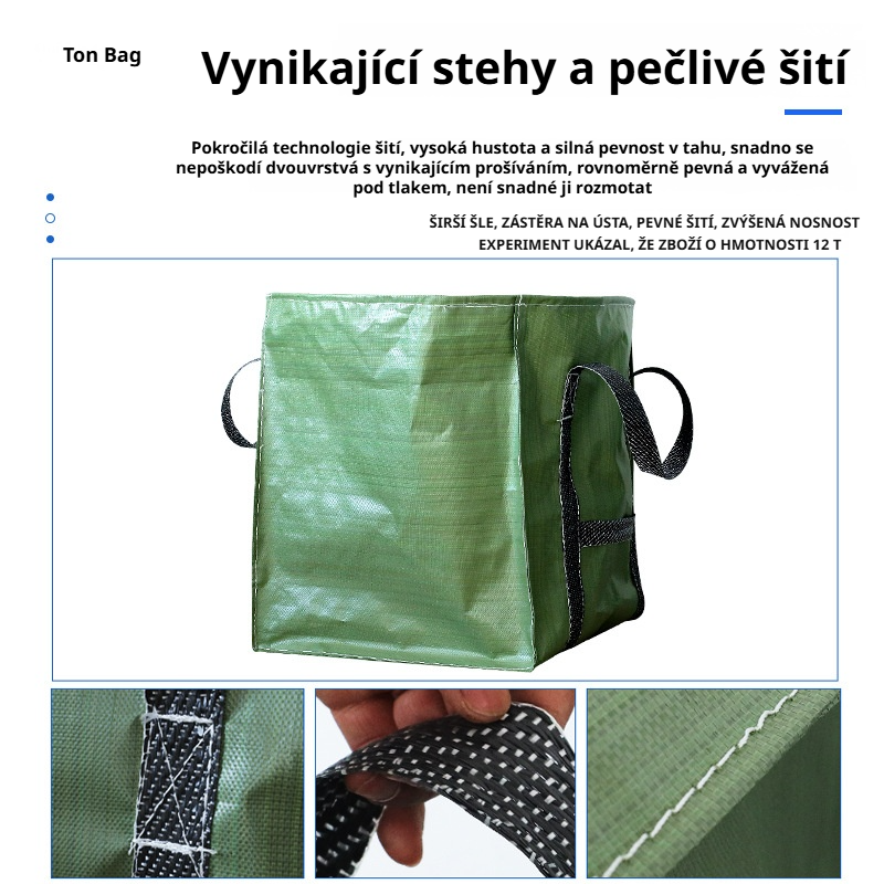 Venkovní velkokapacitní čtvercový pytel na zahradní listí