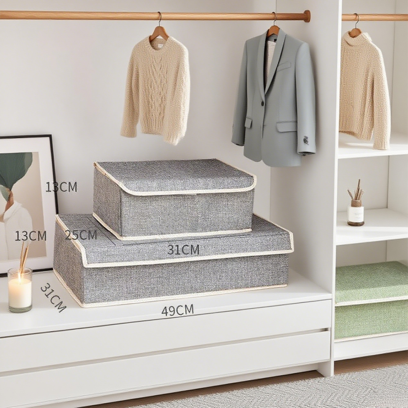 Organizér na spodní prádlo, ponožky a podprsenky z bavlny a lnu