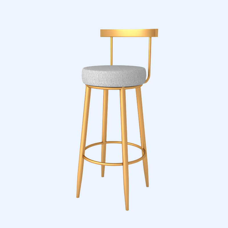 Metal footstool with backrest