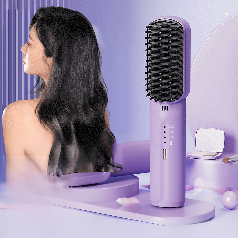 [음이온 ] 휴대용 무선 미니 스트레이트 헤어 빗