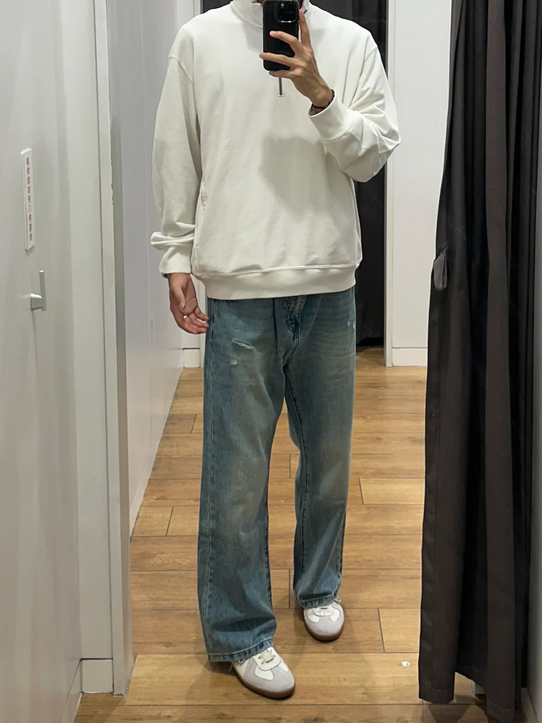 남성용 통기성 하프 지퍼 스웨트셔츠