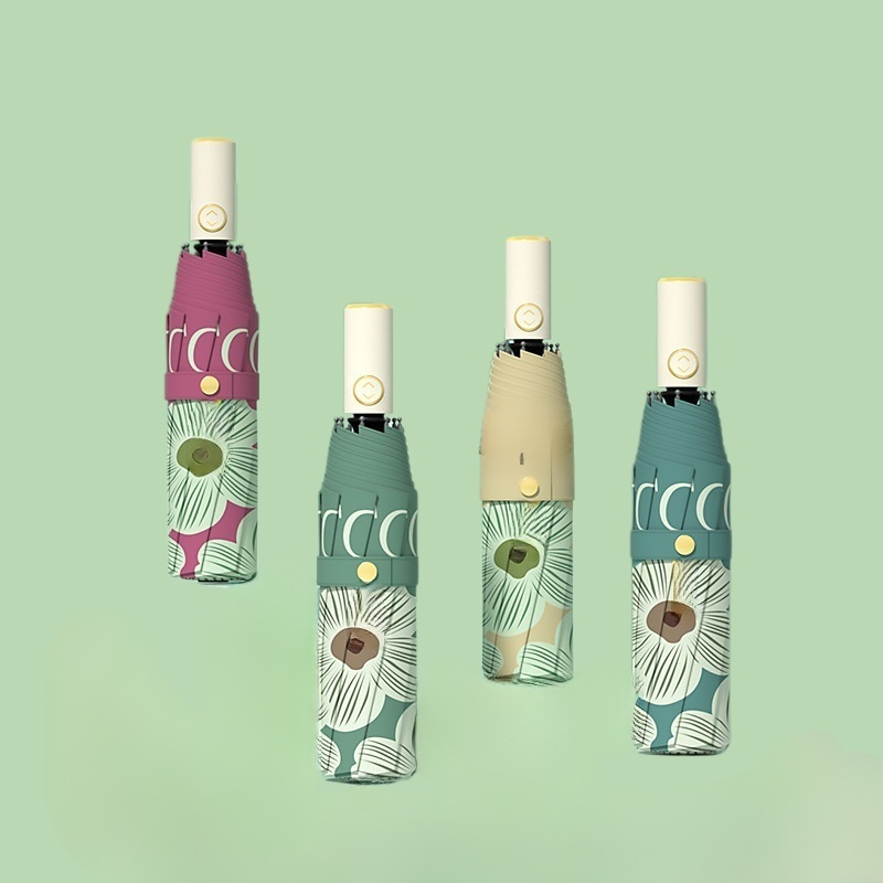 黑膠防曬自動折疊太陽傘