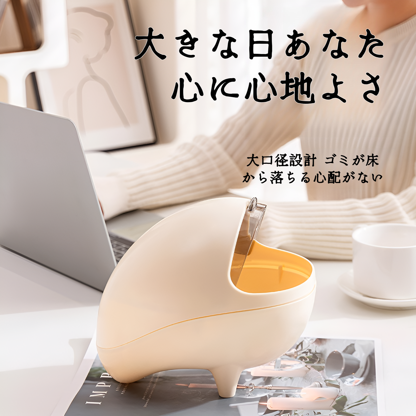 新しいデスクトップゴミ箱子犬蓋付き破片収納バケツ高見え学生くずかご収納バケツデスクトップストレージ