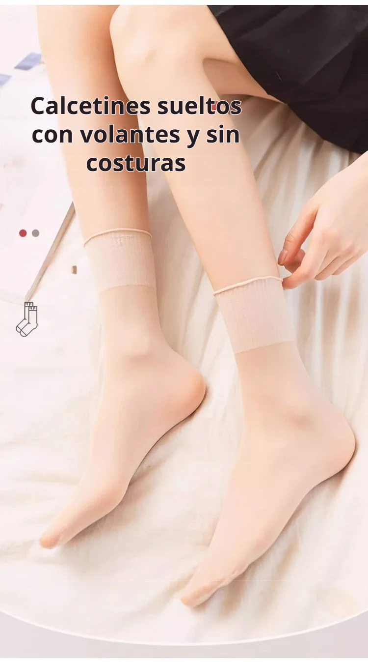 Calcetines de descanso con volantes tipo hoja de loto en color pastel