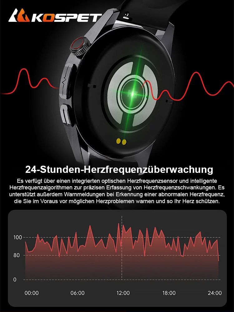 T3 Multifunktions-Sauerstoff-Herzfrequenz-Smart-Sportuhr